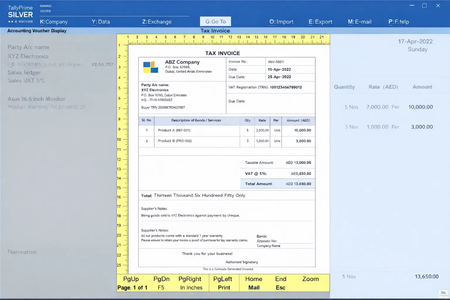 How to Create a VAT Compliant Tax Invoice in Tally Prime for UAE Businesses
