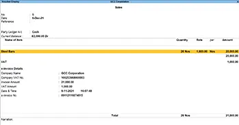 tally prime Saudi e-invoicing on tally mena solutions