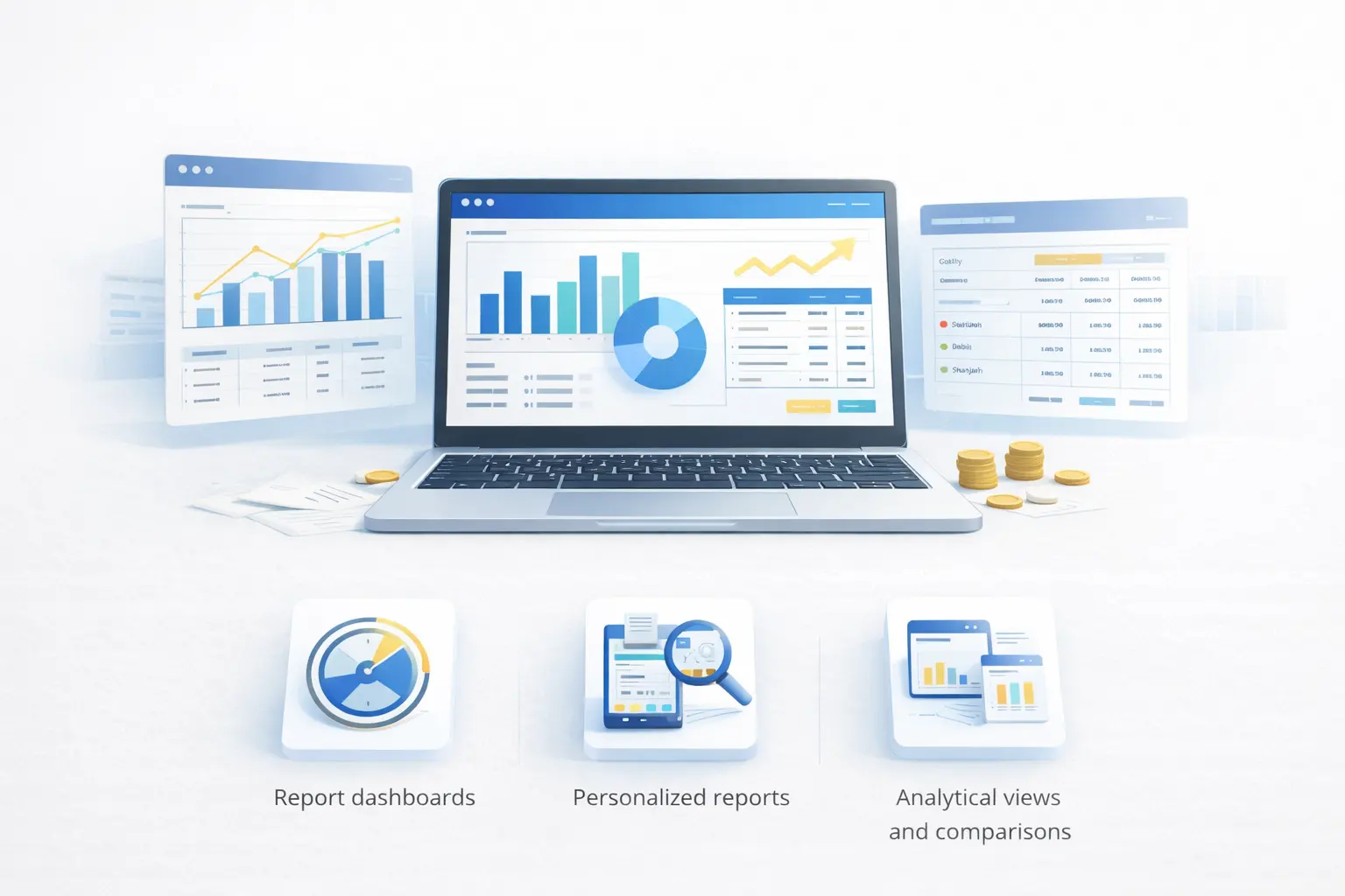 Financial dashboard with real-time reports