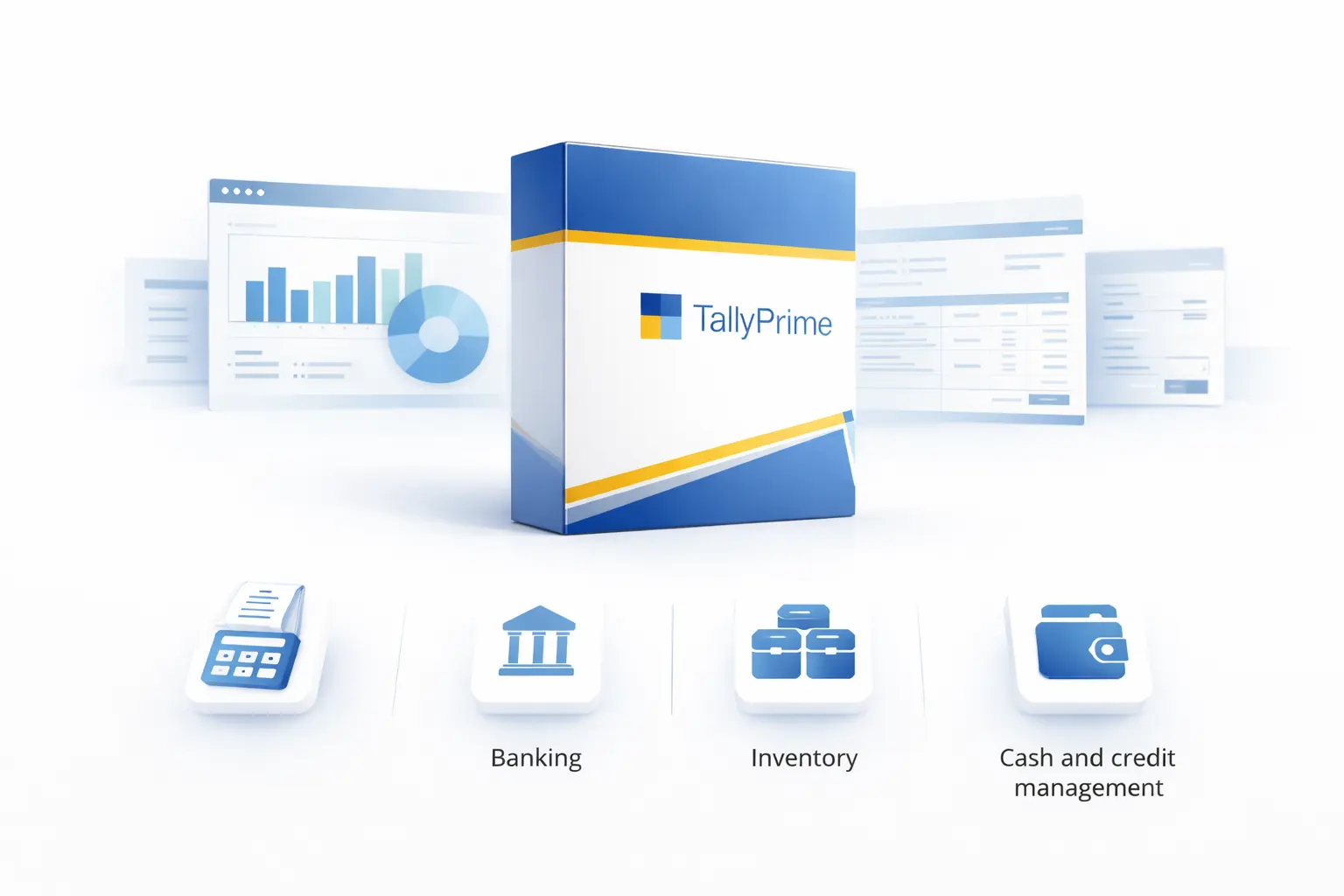 TallyPrime software and interface elements